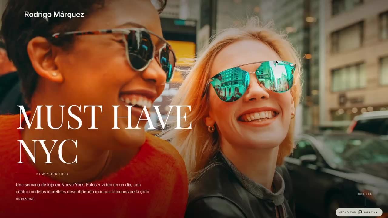 Portada de una galería de entrega en Positiva con la marca del fotógrafo: «Must Have NYC», un reportaje en Nueva York